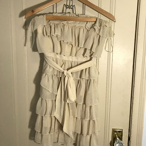 Forever 21 ruffle cream / Tan Woman's S dress.